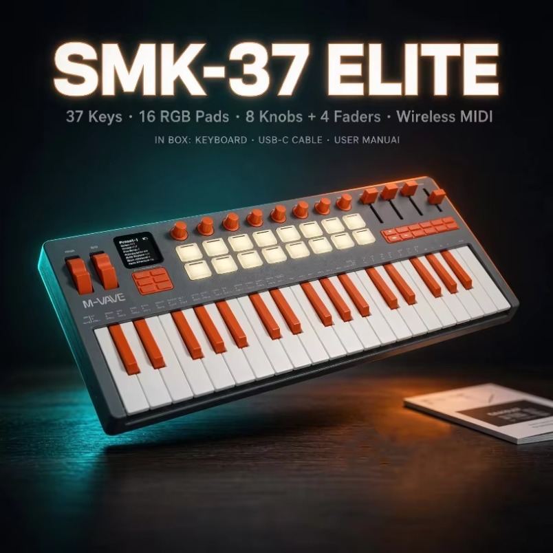 M-VAVE SMK-37 엘리트 MIDI 키보드, 37 - Midi Controller Pad 리뷰 및 가격